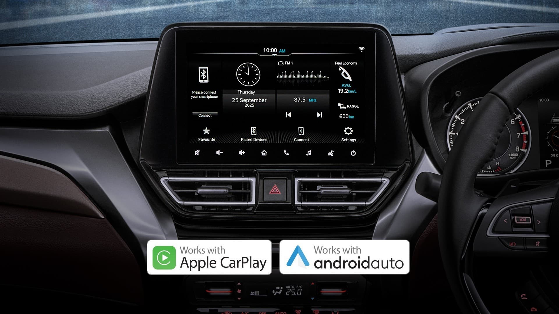 จอ 9 นิ้ว · Apple CarPlay · Android Auto